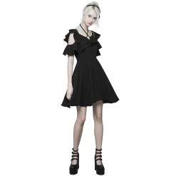 Robe Gothique 'Night Peony' Noire -Magasin De Mode robe gothique night peony noire 1