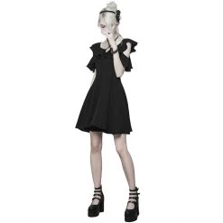 Robe Gothique 'Night Peony' Noire -Magasin De Mode robe gothique night peony noire 3
