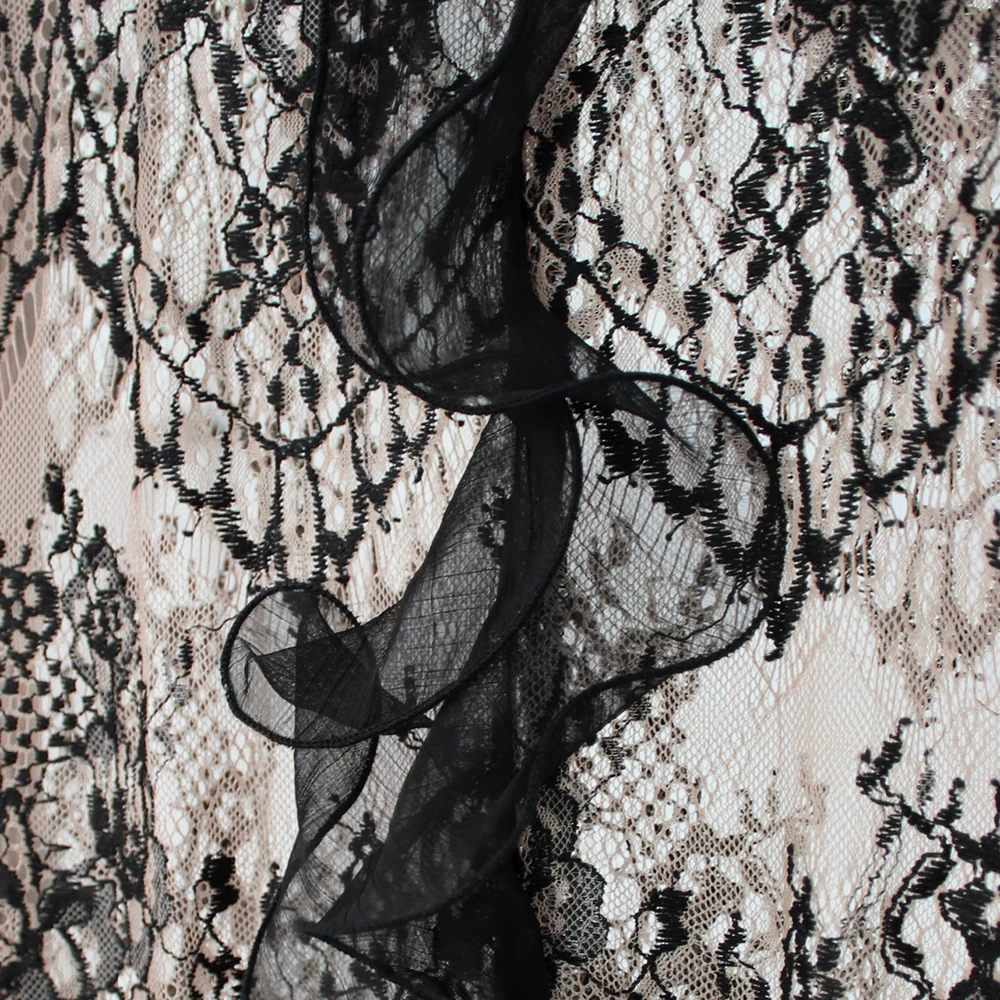 Robe Longue En Dentelle Transparente Et Mousseline... 14 Robe Longue En Dentelle Transparente Et Mousseline... – Image 12