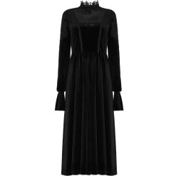 Robe Taille Haute 'Carridwen' En Velours Noir