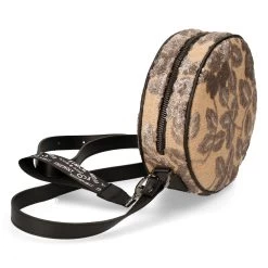 NEW ROCK Sac à Bandoulière Rond Beige à Fleurs -Magasin De Mode sac a bandouliere rond beige a fleurs 2