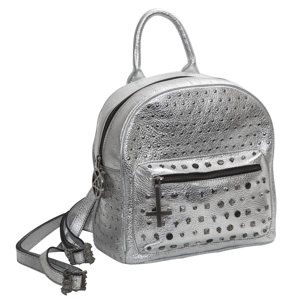 NEW ROCK Sac à Dos 'Pentagram' En Cuir Gris 3 NEW ROCK Sac à Dos 'Pentagram' En Cuir Gris