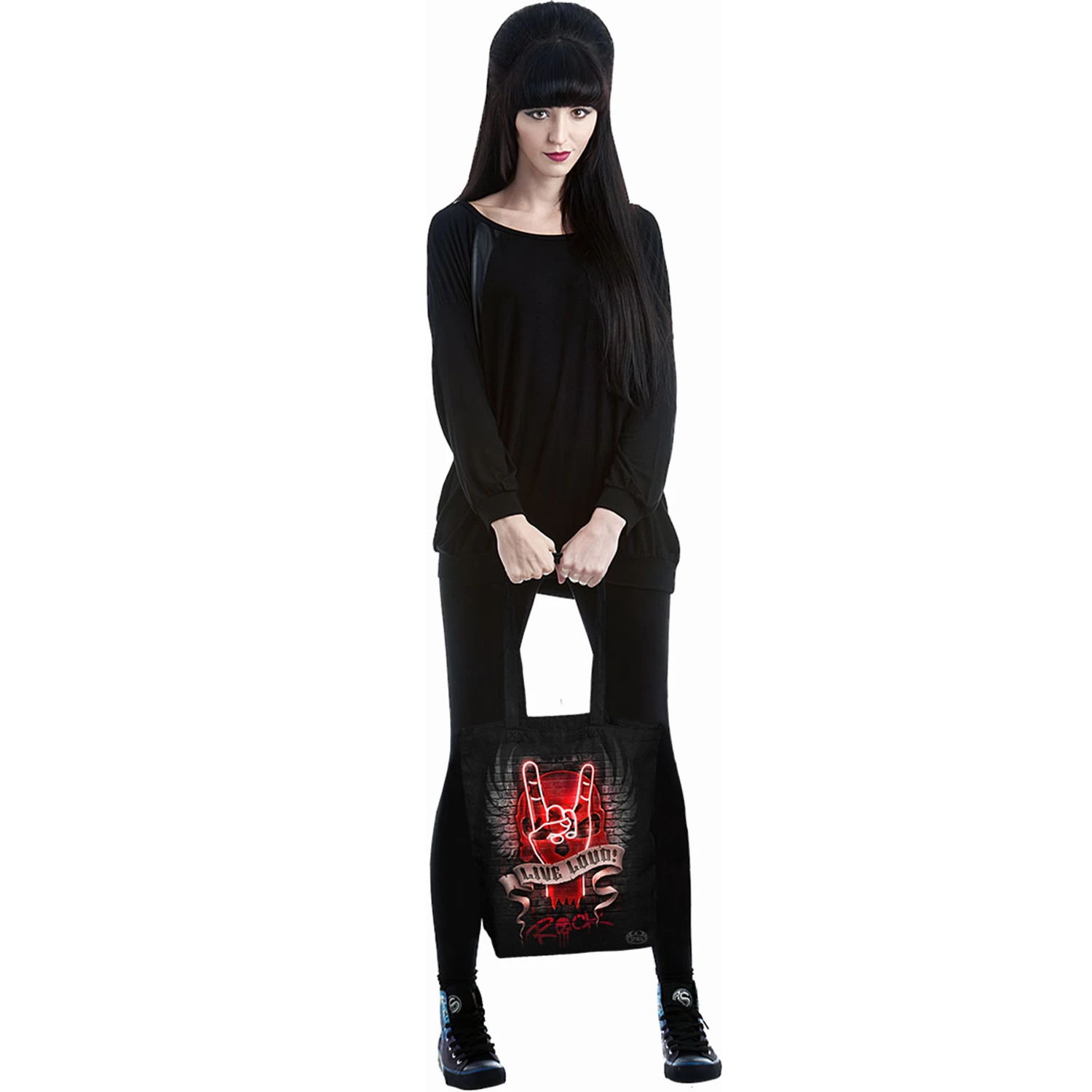 Sac Fourre-Tout 'Live Loud' En Coton Noir 4 Sac Fourre-Tout 'Live Loud' En Coton Noir â Image 2