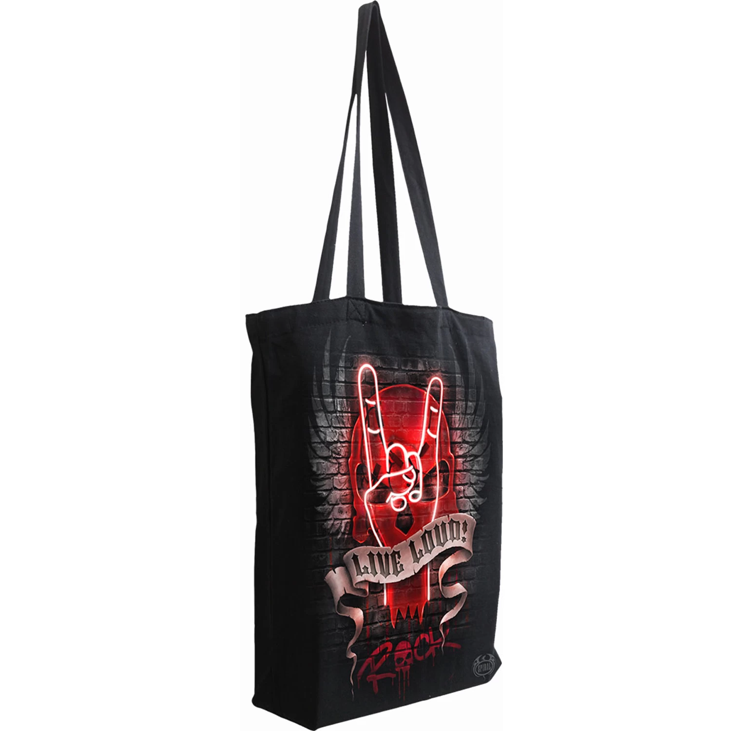 Sac Fourre-Tout 'Live Loud' En Coton Noir 6 Sac Fourre-Tout 'Live Loud' En Coton Noir â Image 4