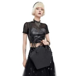 Sac Fourre-Tout 'Pentagramme' Noir 20 Sac Fourre-Tout 'Pentagramme' Noir -Magasin De Mode sac fourre tout pentagramme noir 3