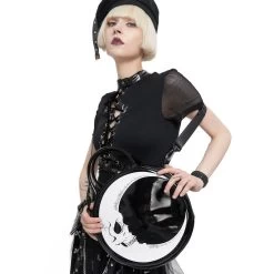 Sac Rond 'Skull Moon' Noir Et Blanc 21 Sac Rond 'Skull Moon' Noir Et Blanc -Magasin De Mode sac rond skull moon noir et blanc 3