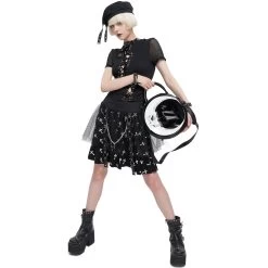 Sac Rond 'Skull Moon' Noir Et Blanc 22 Sac Rond 'Skull Moon' Noir Et Blanc -Magasin De Mode sac rond skull moon noir et blanc 4