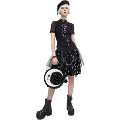 Sac Rond 'Skull Moon' Noir Et Blanc 24 Sac Rond 'Skull Moon' Noir Et Blanc -Magasin De Mode sac rond skull moon noir et blanc 6