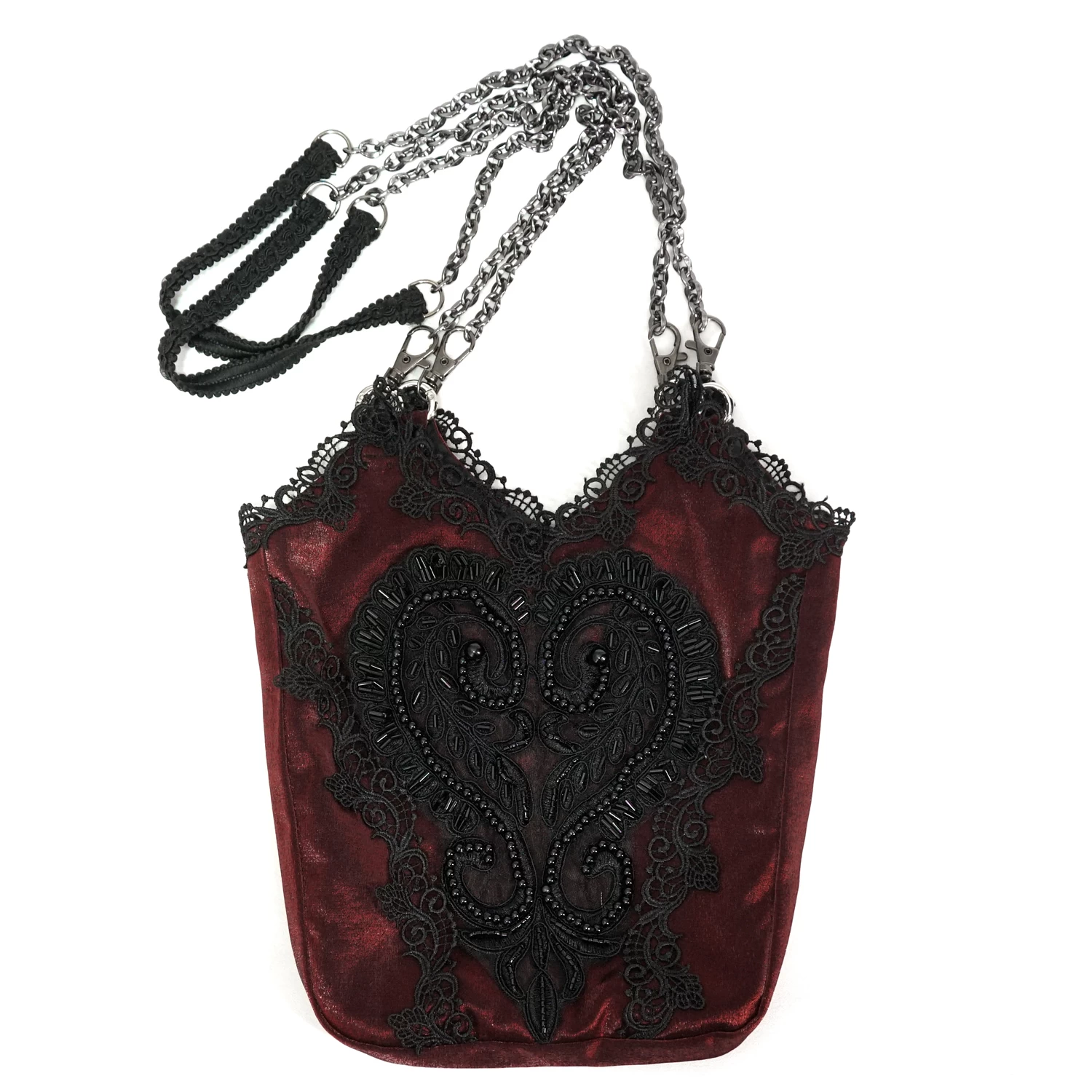 Sac 'Satin Blood' Rouge Et Noir 3 Sac 'Satin Blood' Rouge Et Noir