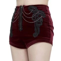 Short 'Artemis' En Velours Bordeaux -Magasin De Mode short artemis en velours bordeaux 10