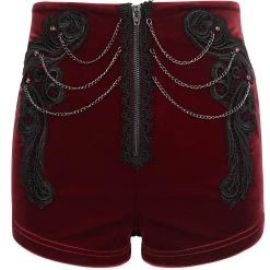 Short 'Artemis' En Velours Bordeaux -Magasin De Mode short artemis en velours bordeaux 11