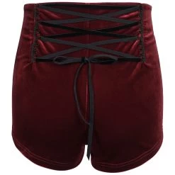 Short 'Artemis' En Velours Bordeaux -Magasin De Mode short artemis en velours bordeaux 12