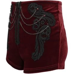 Short 'Artemis' En Velours Bordeaux -Magasin De Mode short artemis en velours bordeaux 13