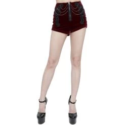 Short 'Artemis' En Velours Bordeaux -Magasin De Mode short artemis en velours bordeaux 3