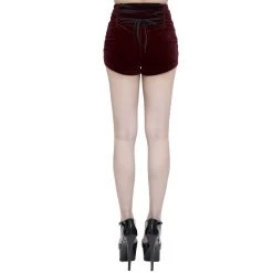 Short 'Artemis' En Velours Bordeaux -Magasin De Mode short artemis en velours bordeaux 4