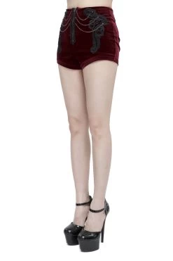 Short 'Artemis' En Velours Bordeaux -Magasin De Mode short artemis en velours bordeaux 6