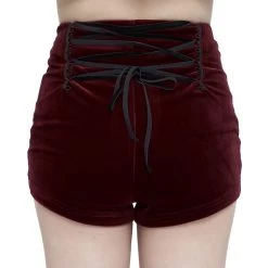 Short 'Artemis' En Velours Bordeaux -Magasin De Mode short artemis en velours bordeaux 9