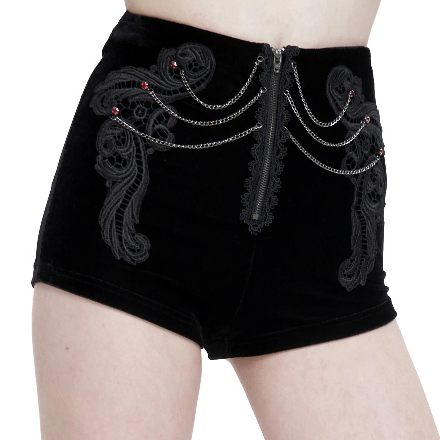 Short 'Artemis' En Velours Noir 3 Short 'Artemis' En Velours Noir