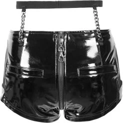 Short Sexy 'Fetishista' En Simili Cuir Noir -Magasin De Mode short sexy fetishista en simili cuir noir 12
