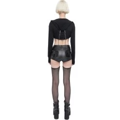 Short Sexy 'Pentagram' En Simili Cuir Noir -Magasin De Mode short sexy pentagram en simili cuir noir 2