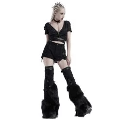 T-Shirt à Manches Courtes 'Punk Bandage' Noir -Magasin De Mode t shirt a manches courtes punk bandage noir 5