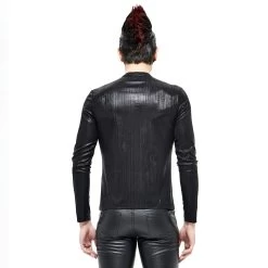 T-Shirt à Manches Longues 'Cyber Punk' Noir Brillant -Magasin De Mode t shirt a manches longues cyber punk noir brillant 2