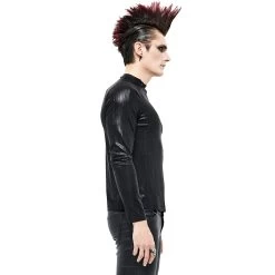 T-Shirt à Manches Longues 'Cyber Punk' Noir Brillant -Magasin De Mode t shirt a manches longues cyber punk noir brillant 4