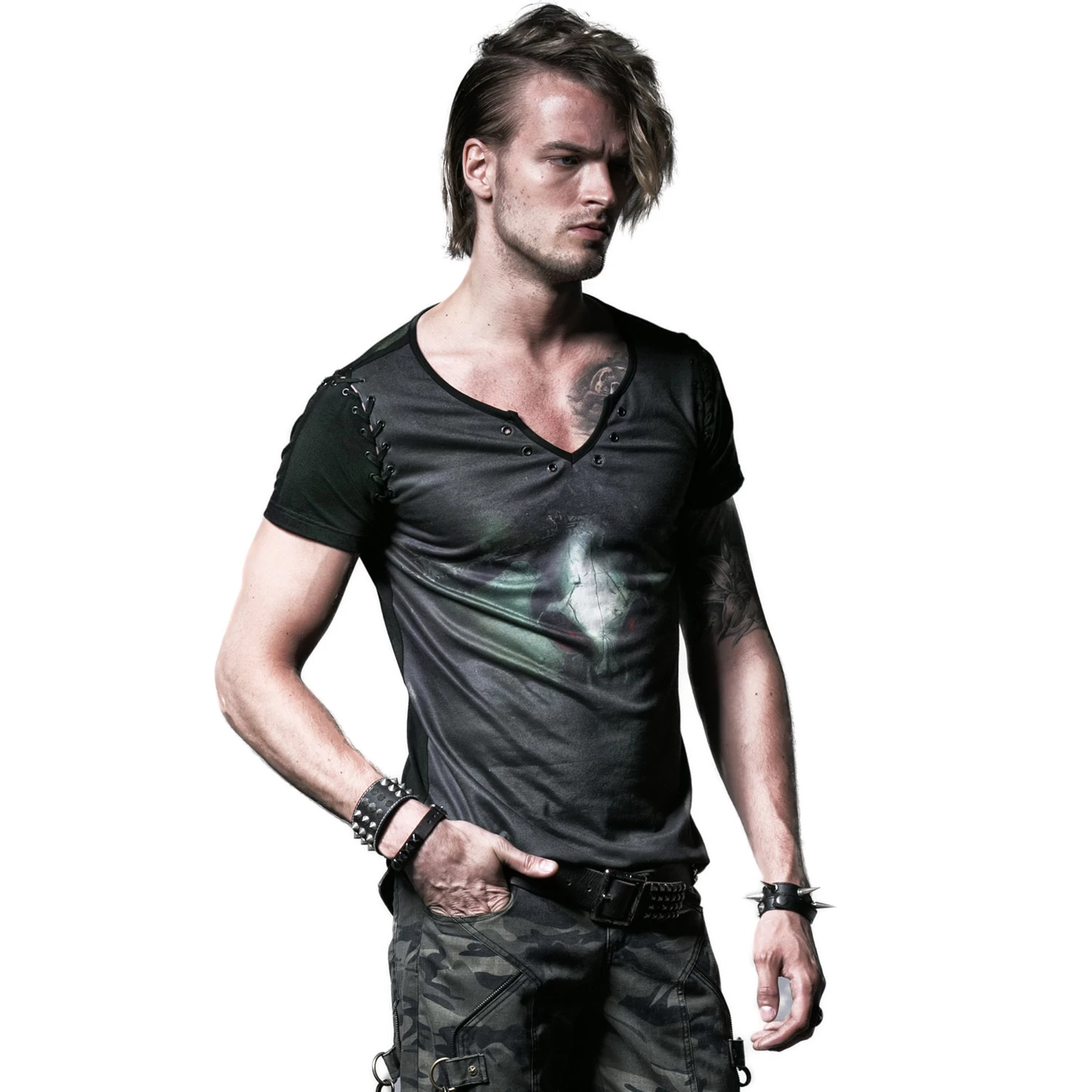 T-Shirt 'Evil Skull' Noir Et Vert 6 T-Shirt 'Evil Skull' Noir Et Vert – Image 4