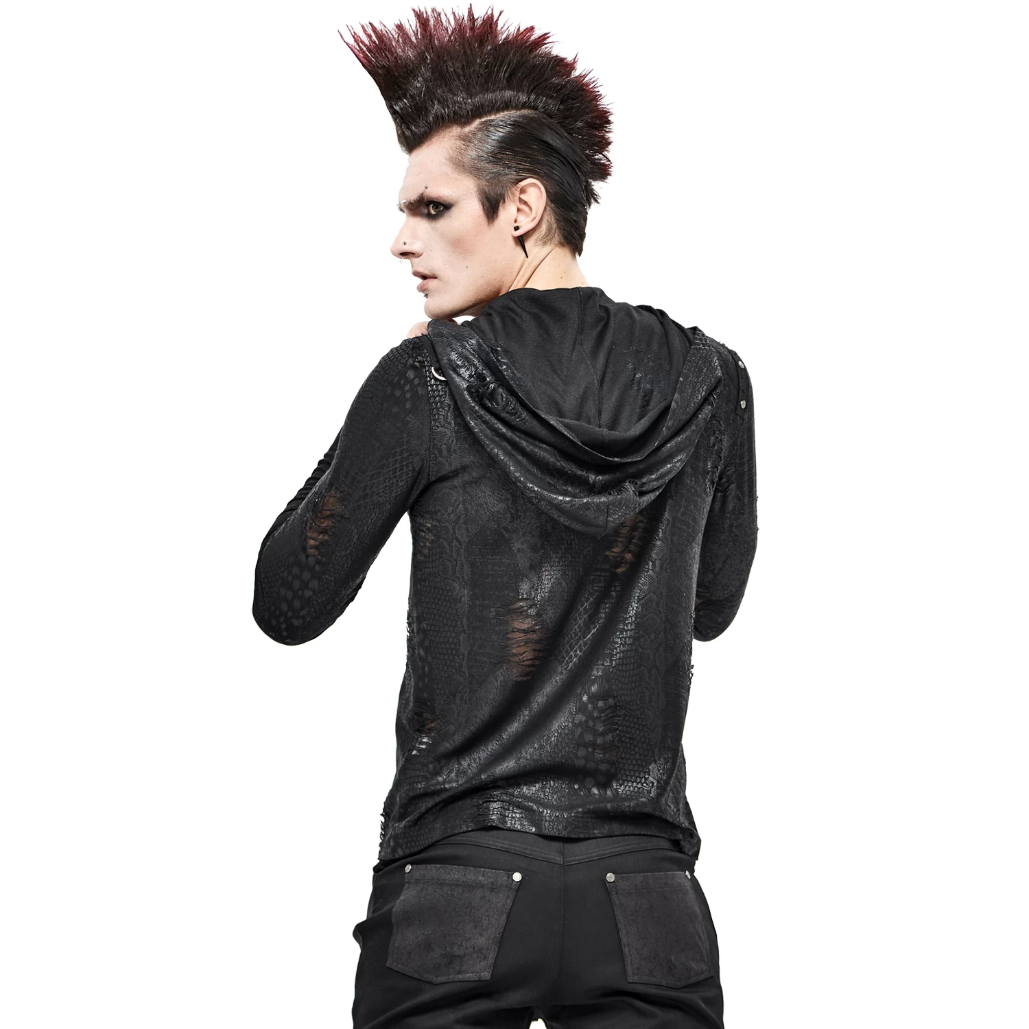 T-Shirt Manches Longues 'Diablo Shabby' à Capuche Noir 5 T-Shirt Manches Longues 'Diablo Shabby' à Capuche Noir – Image 3