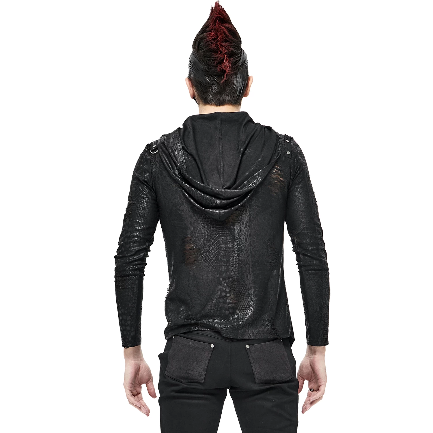 T-Shirt Manches Longues 'Diablo Shabby' à Capuche Noir 7 T-Shirt Manches Longues 'Diablo Shabby' à Capuche Noir – Image 5