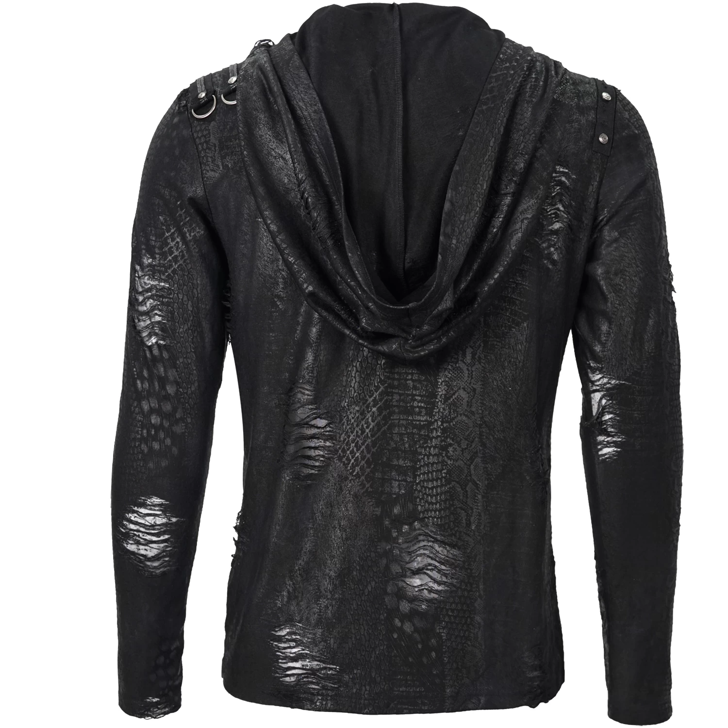 T-Shirt Manches Longues 'Diablo Shabby' à Capuche Noir 12 T-Shirt Manches Longues 'Diablo Shabby' à Capuche Noir – Image 10