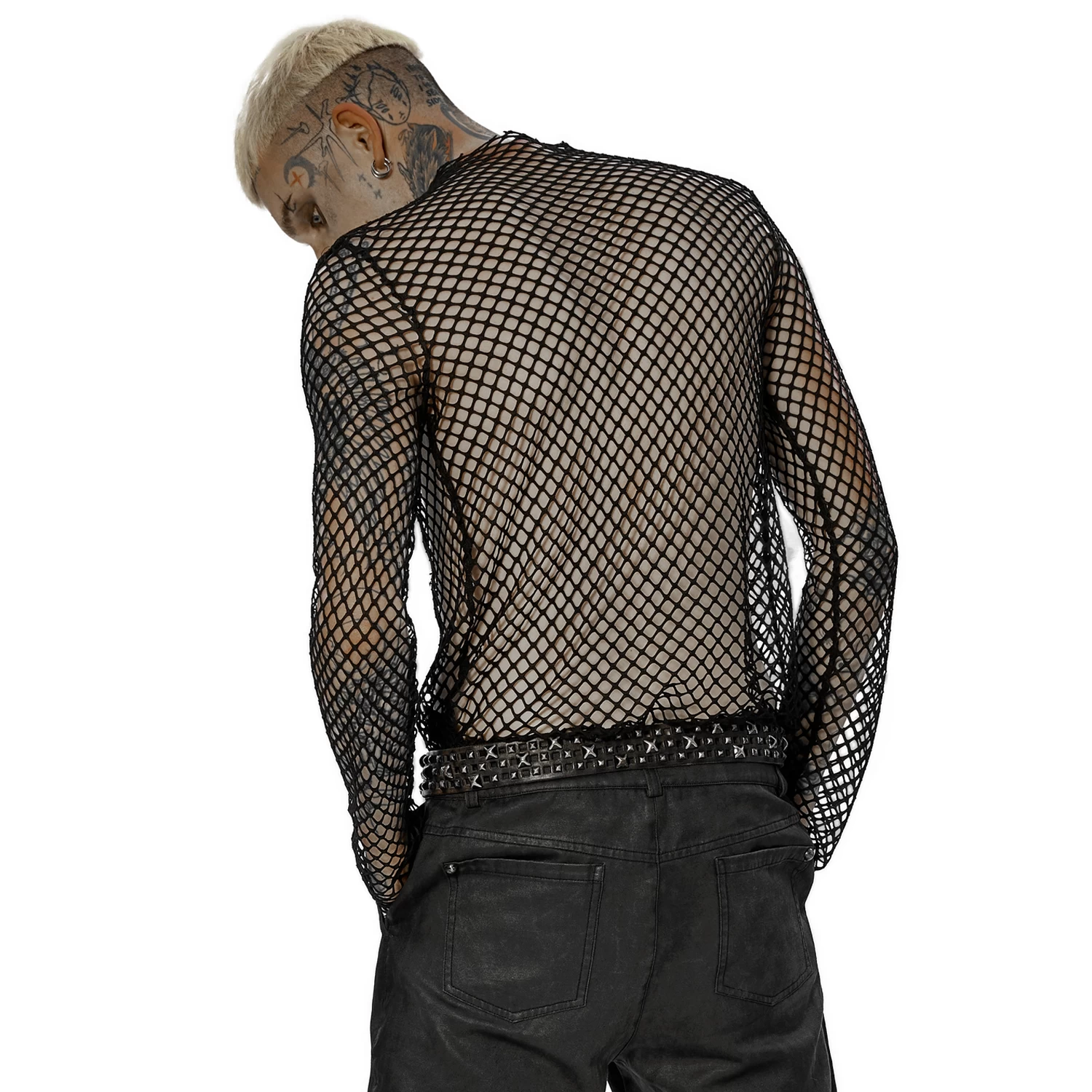 T-Shirt Manches Longues 'Xanthus' En Résille Noire 5 T-Shirt Manches Longues 'Xanthus' En Résille Noire – Image 3