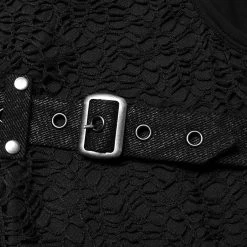 T-Shirt Pour Hommes 'Punk Mesh' Noir -Magasin De Mode t shirt pour hommes punk mesh noir 11