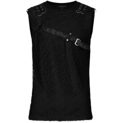 T-Shirt Pour Hommes 'Punk Mesh' Noir