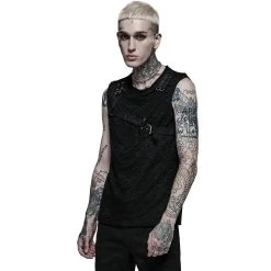 T-Shirt Pour Hommes 'Punk Mesh' Noir -Magasin De Mode t shirt pour hommes punk mesh noir 3