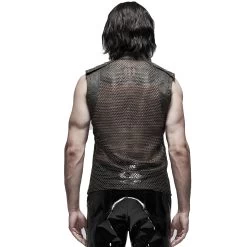 T-Shirt Sans Manches 'Burning Man' En Résille Marron -Magasin De Mode t shirt sans manches burning man en resille marron 2