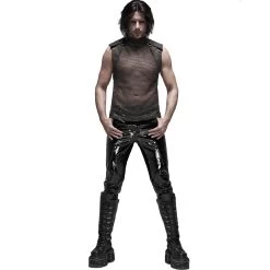 T-Shirt Sans Manches 'Burning Man' En Résille Marron -Magasin De Mode t shirt sans manches burning man en resille marron 5