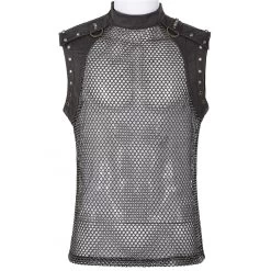 T-Shirt Sans Manches 'Burning Man' En Résille Marron -Magasin De Mode t shirt sans manches burning man en resille marron 6