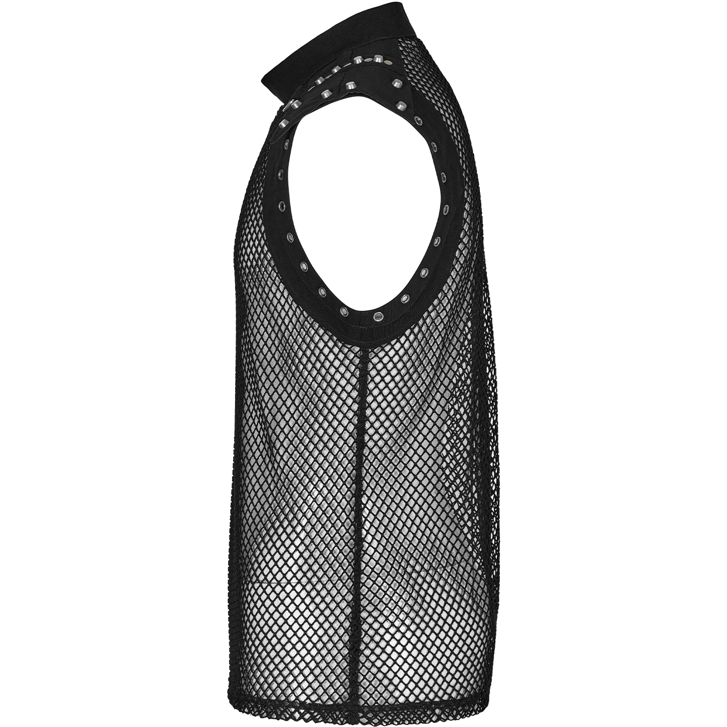 T-Shirt Sans Manches 'Burning Man' En Résille Noire 14 T-Shirt Sans Manches 'Burning Man' En Résille Noire – Image 12