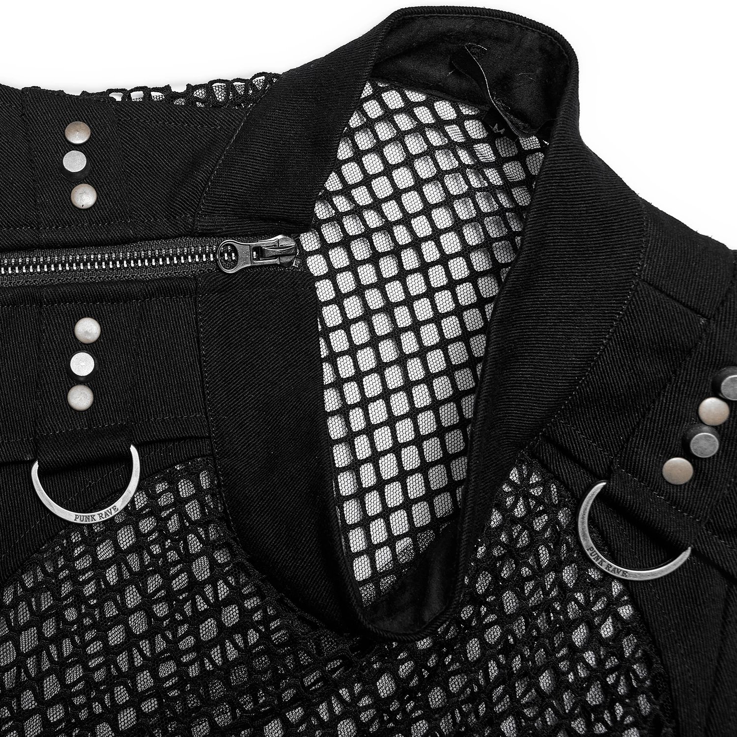 T-Shirt Sans Manches 'Burning Man' En Résille Noire 15 T-Shirt Sans Manches 'Burning Man' En Résille Noire – Image 13