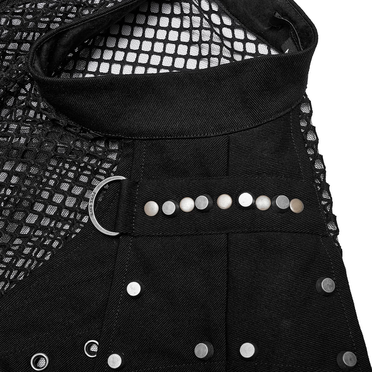 T-Shirt Sans Manches 'Burning Man' En Résille Noire 16 T-Shirt Sans Manches 'Burning Man' En Résille Noire – Image 14