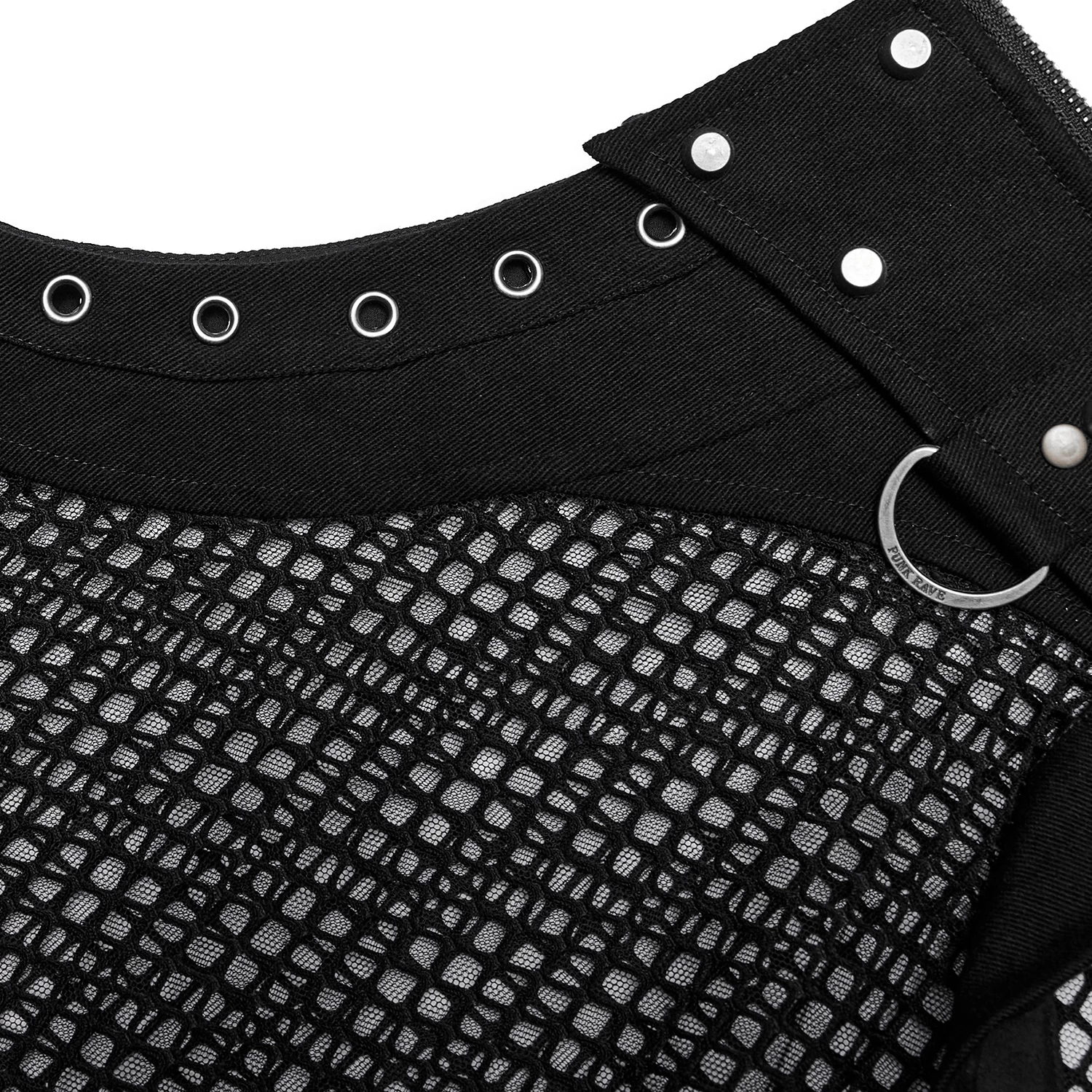 T-Shirt Sans Manches 'Burning Man' En Résille Noire 17 T-Shirt Sans Manches 'Burning Man' En Résille Noire – Image 15