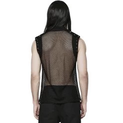 T-Shirt Sans Manches 'Burning Man' En Résille Noire 19 T-Shirt Sans Manches 'Burning Man' En Résille Noire -Magasin De Mode t shirt sans manches burning man en resille noire 2