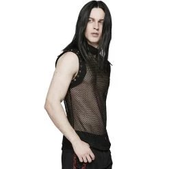 T-Shirt Sans Manches 'Burning Man' En Résille Noire 20 T-Shirt Sans Manches 'Burning Man' En Résille Noire -Magasin De Mode t shirt sans manches burning man en resille noire 3