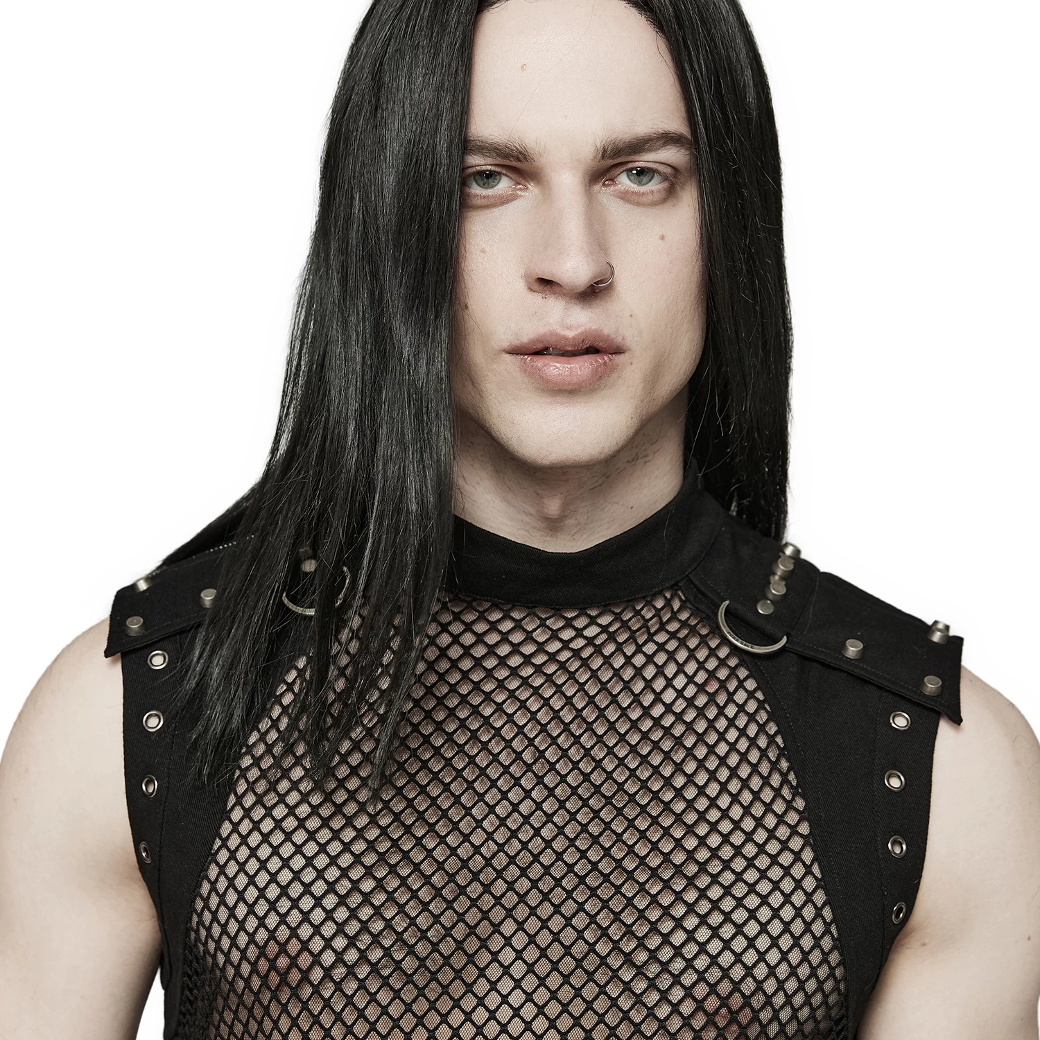 T-Shirt Sans Manches 'Burning Man' En Résille Noire 11 T-Shirt Sans Manches 'Burning Man' En Résille Noire – Image 9