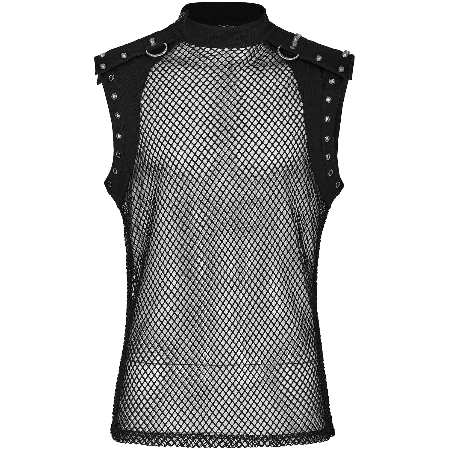 T-Shirt Sans Manches 'Burning Man' En Résille Noire 12 T-Shirt Sans Manches 'Burning Man' En Résille Noire – Image 10