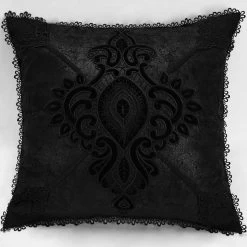 Taie D'Oreiller Décorative 'Gothic Cozy' Noire