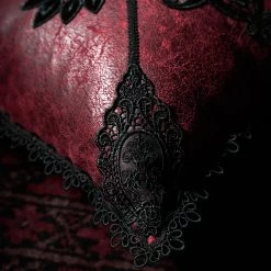 Taie D'Oreiller Décorative 'Gothic Cozy' Rouge -Magasin De Mode taie d oreiller decorative gothic cozy rouge 3
