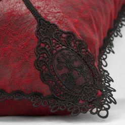 Taie D'Oreiller Décorative 'Gothic Cozy' Rouge -Magasin De Mode taie d oreiller decorative gothic cozy rouge 7