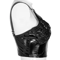 Top à Bretelles 'Toxic' En Vinyle Noir -Magasin De Mode top a bretelles toxic en vinyle noir 10